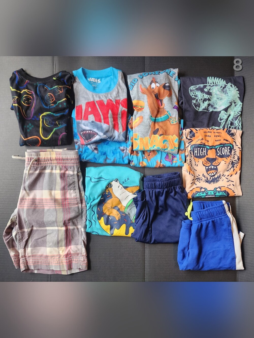 Boys Short Sleeve PJ's/Shorts/Swim Trunks Lot of 11 (Size 6-7)